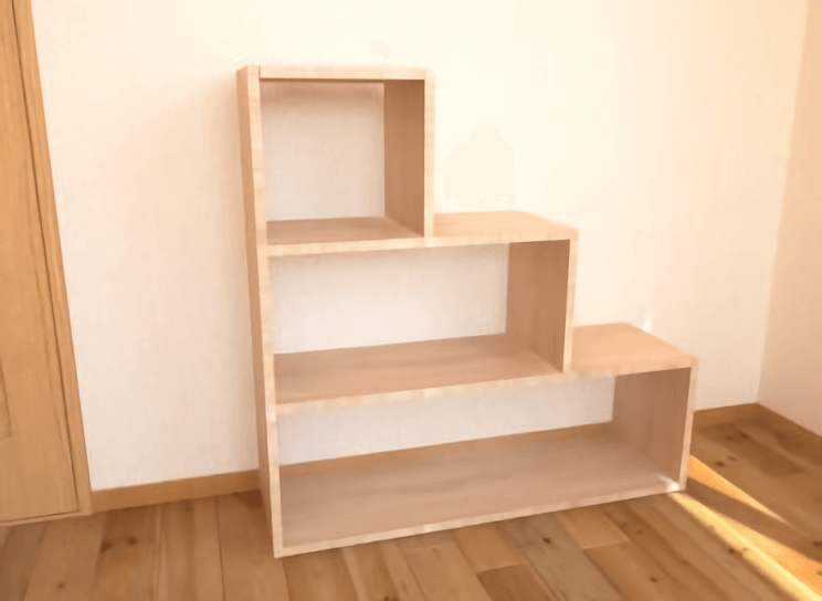 活用方法を考えるのが楽しい１ １２で作る階段シェルフ本棚 簡単な本棚の作り方