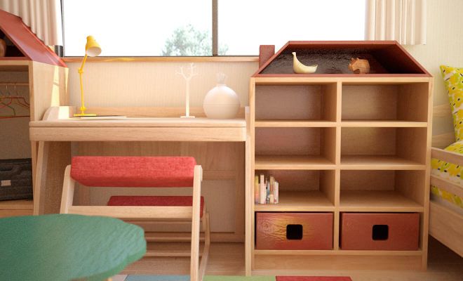 幼児 小学校向けに北欧風家具でコーディネートしたかわいい子供部屋事例 子供部屋のレイアウト インテリアコーディネート